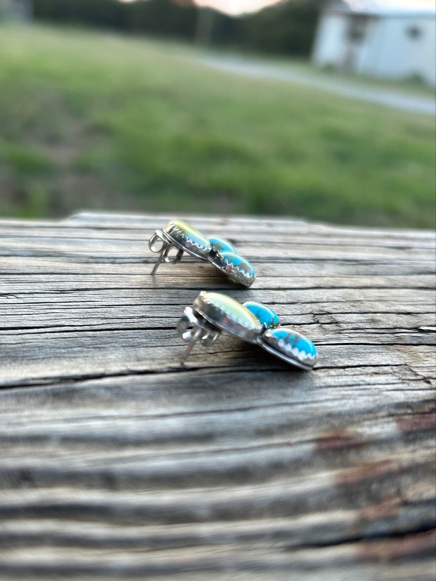 Palomino and Sonoran turquoise stud earrings