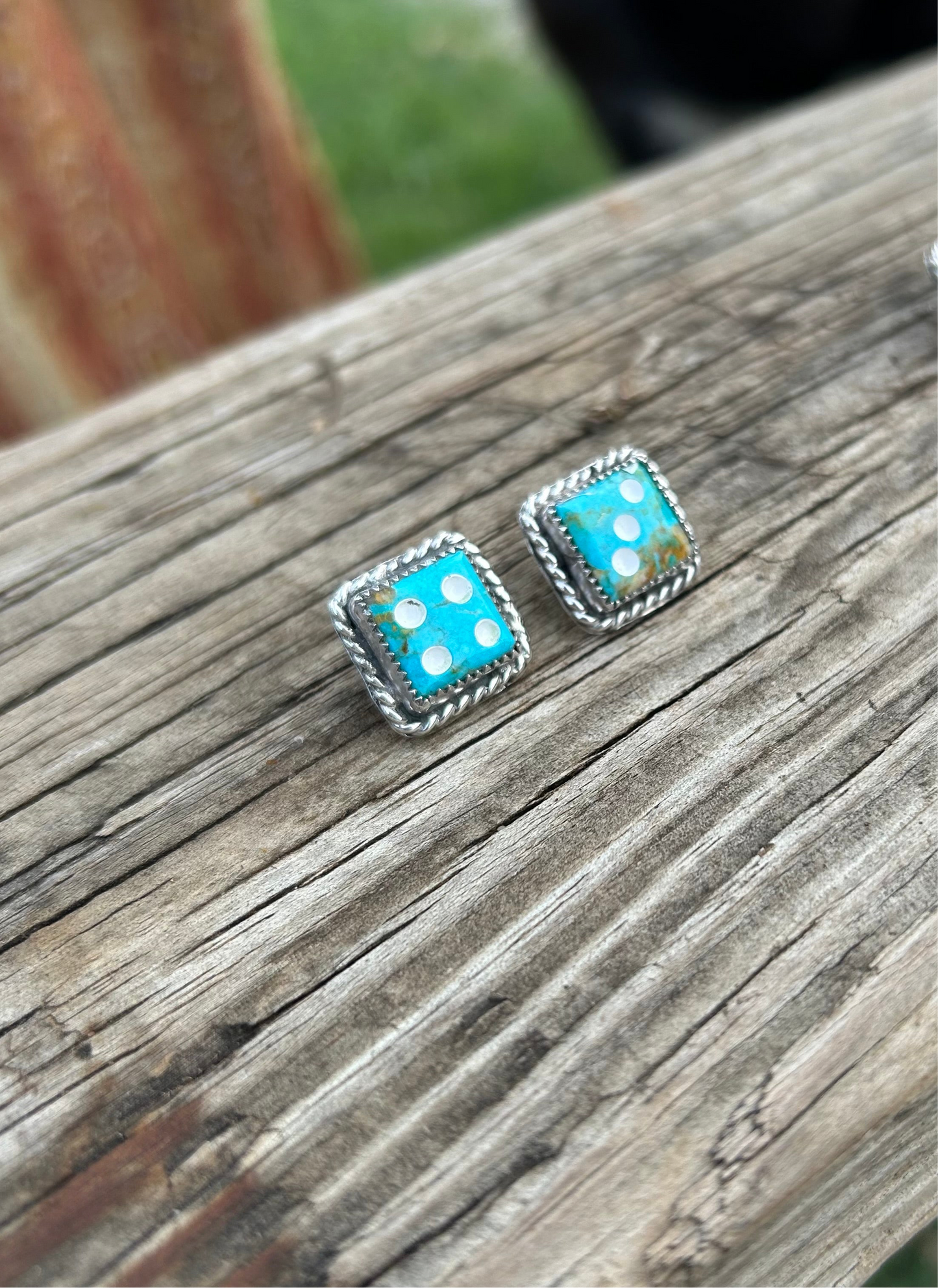 Rolling Sevens Dice Stud Earrings