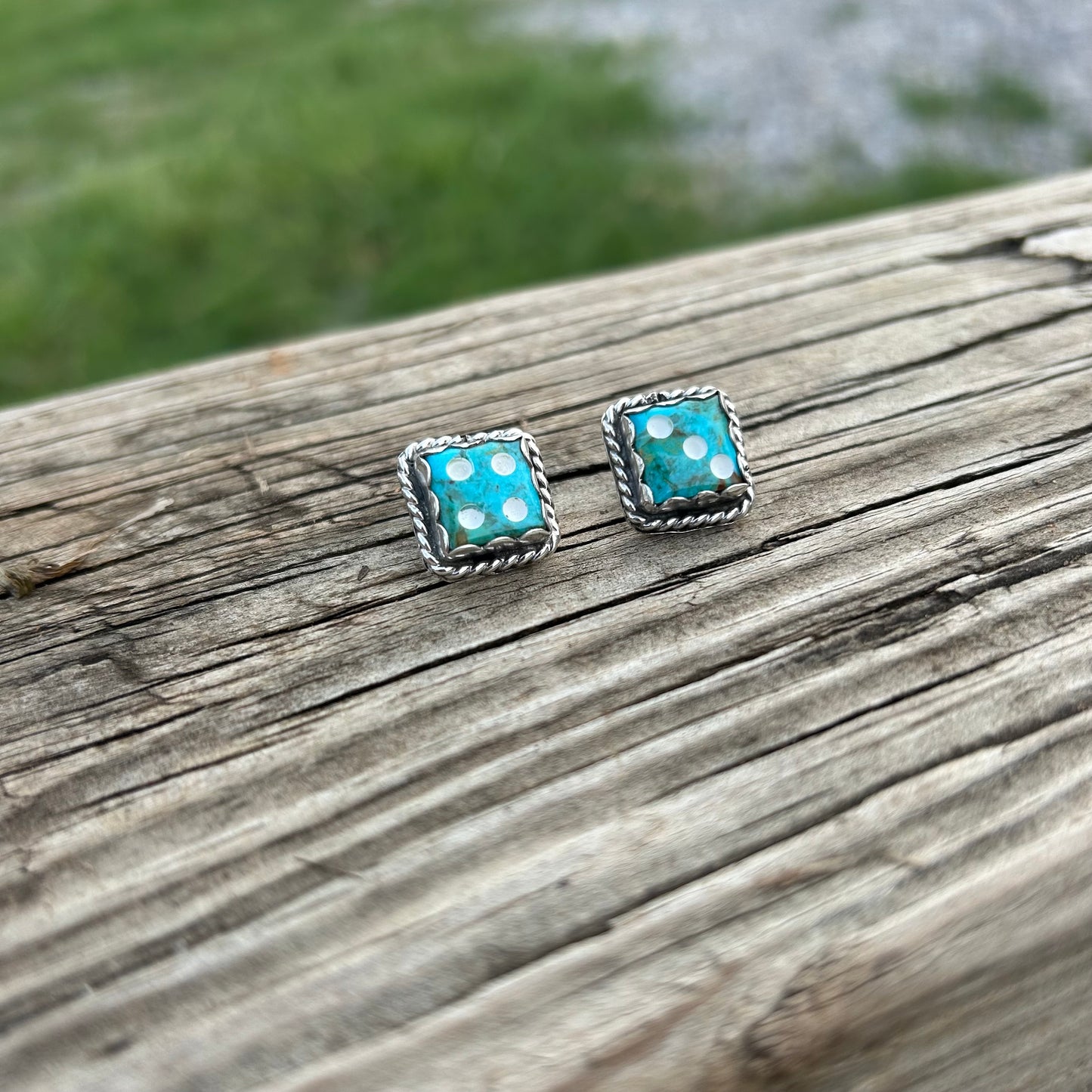 Rolling Sevens Dice Stud Earring