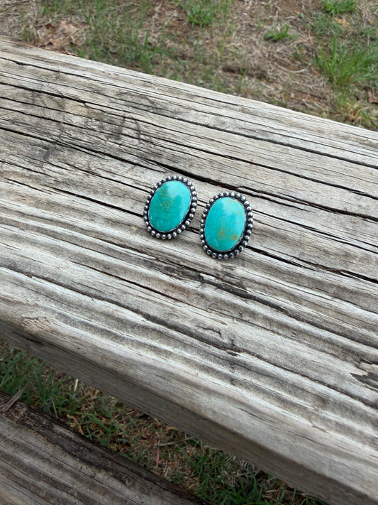 Oval Kingman Studs