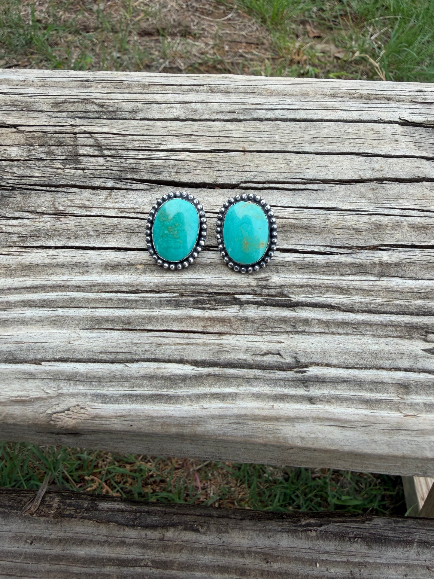 Oval Kingman Studs