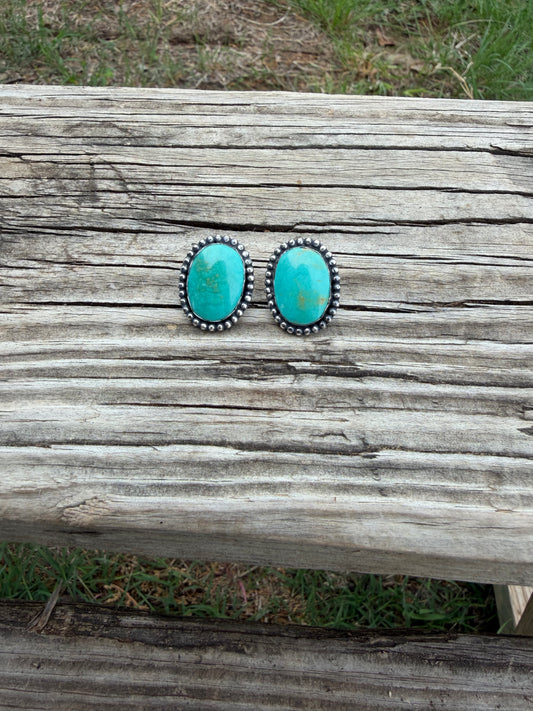 Oval Kingman Studs