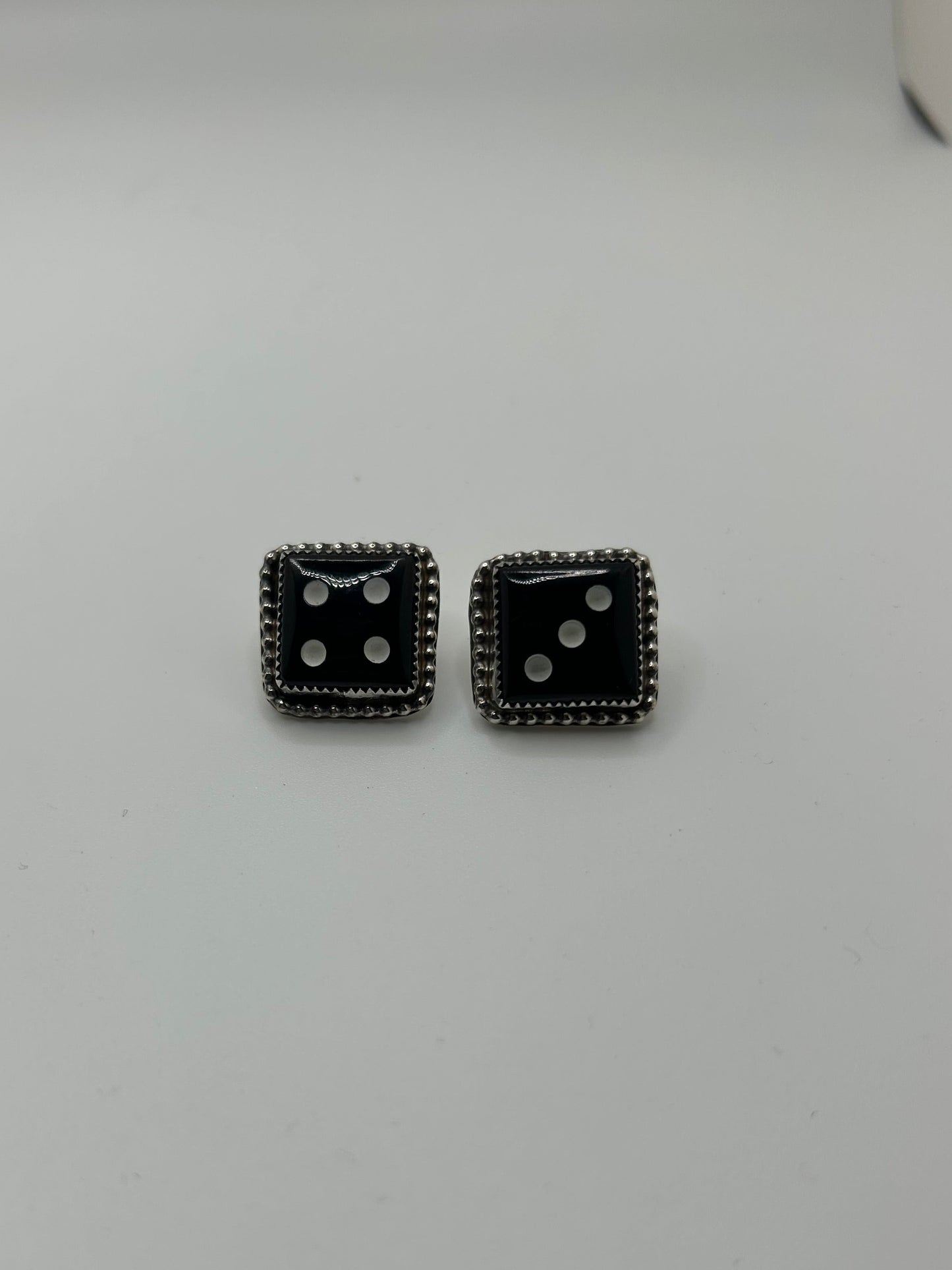 Rolling Sevens Jet Dice Studs  #2