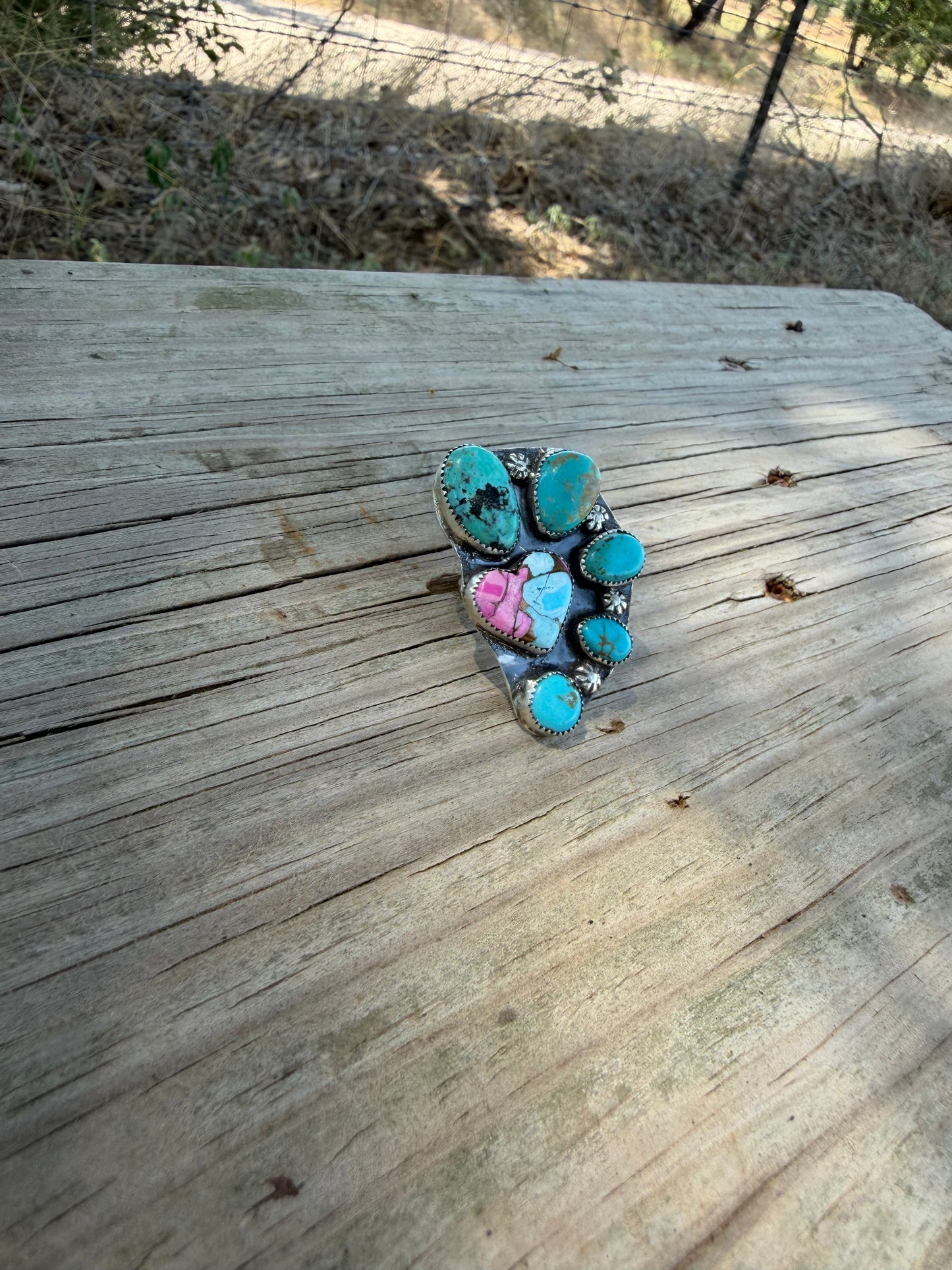 Sonoran and Cotton Candy half cluster ring