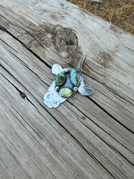 Palomino, Sonoran Gold and Mine #8  Cow Pendant