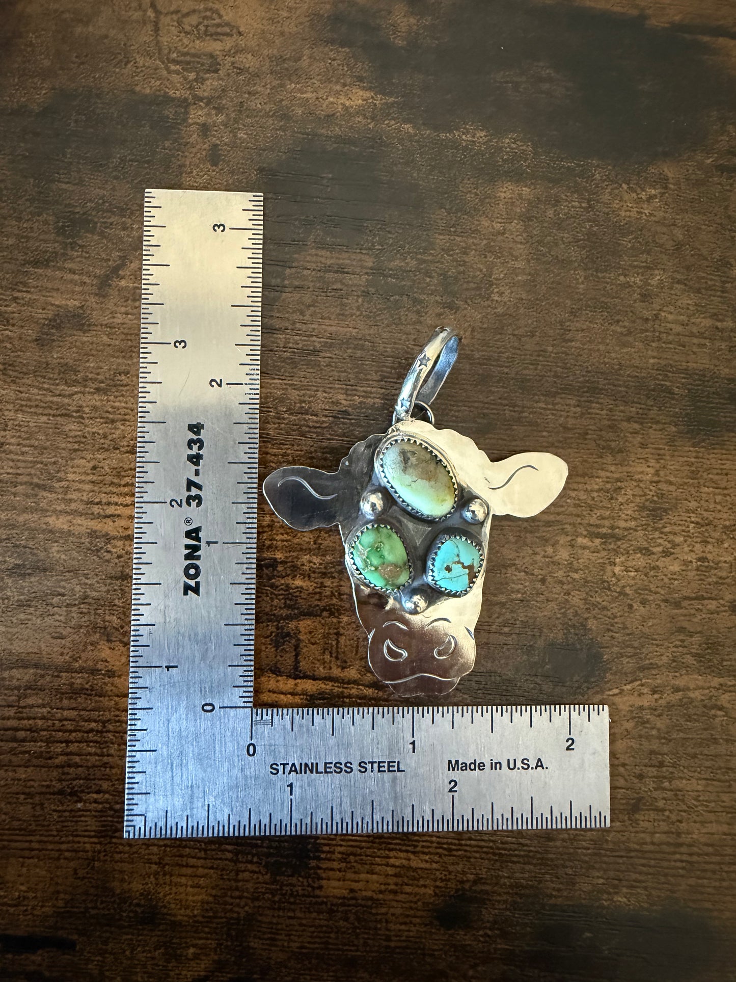 Palomino, Sonoran gold and Mine #8 Cow Pendant